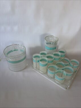 MCM H. J. Stotter BOHA Lucite Barware set  of 15 pieces